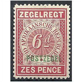 Transvaal 1895 SG215 6d Bright Rose Mounted Mint . . .