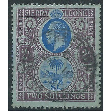 Sierra Leone 1921 SG125 1/- Blue & Purple/Blue (light crease) Fine Used . . ..