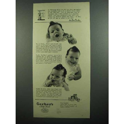 1942 Gerber's Baby Food Ad - Livin' Sure is Easy