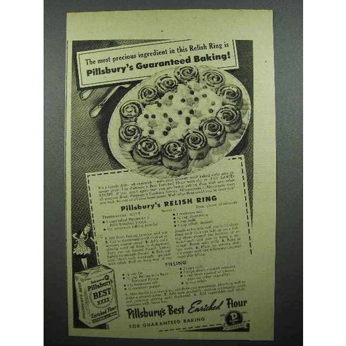 1944 Pillsbury Best Enriched Flour Ad - Relish Ring