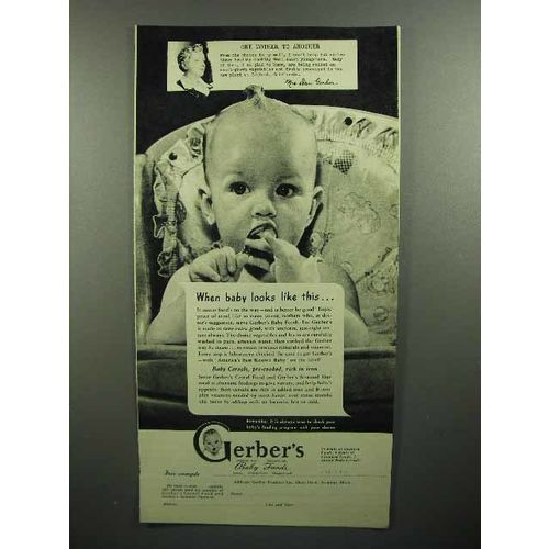 1946 Gerber's Baby Food Ad - Looks Like This