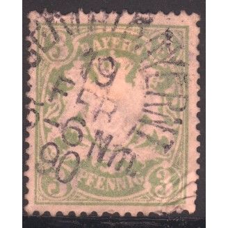 Bavaria 1888 - 3pf yellowish green - Bavaria Arms - used