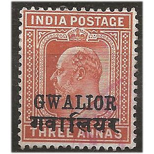 Gwailor (ICS) 1904 SG53d 3a Orange-Brown Mounted Mint . ..