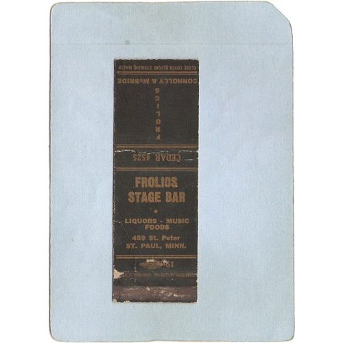MN St Paul Matchcover Frolics Stage Bar459 St Peter spare_box1~276