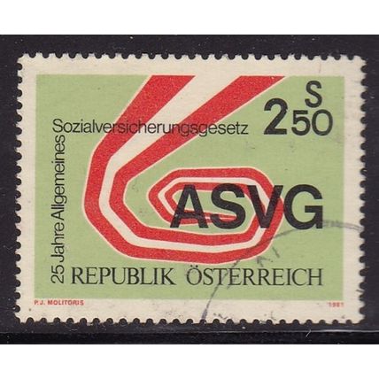 AUSTRIA 1981 25th ANNIV GENERAL SOCIAL INSURANCE ACT USED SG1892