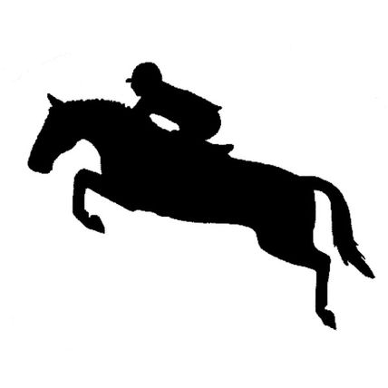 Jumper Horse & Rider Equine Decal Black Silhouette Sticker - Not Waterproof