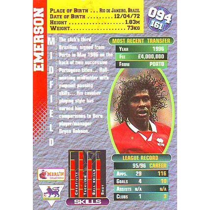 Merlin Premier Gold English Premier League 1996/97 Emerson