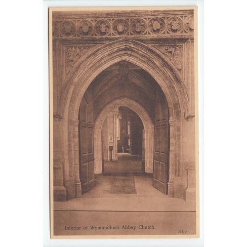 Interior of Wymondham Abbey Church Postcard Norfolk 9819