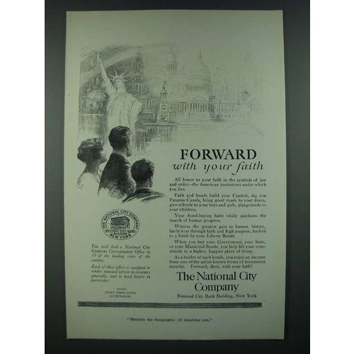 1919 The National City Company Ad - Forward With Your Faith