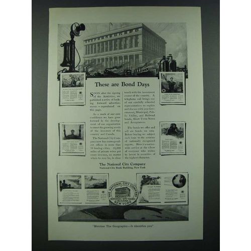 1919 The National City Company Ad - These are Bond Days