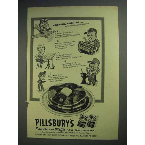 1944 Pillsbury Pancake and Waffle Flour Ad - Heigh-Ho
