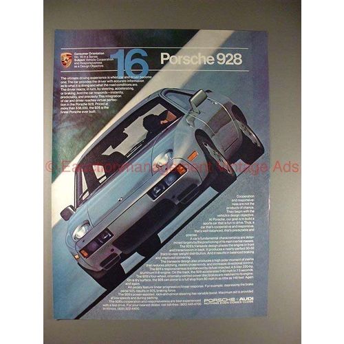 1981 Porsche 928 Car Ad - Vehicle Responsiveness!!