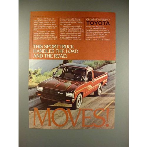 1983 Toyota SR5 Long Bed Truck Ad - Handles the Load