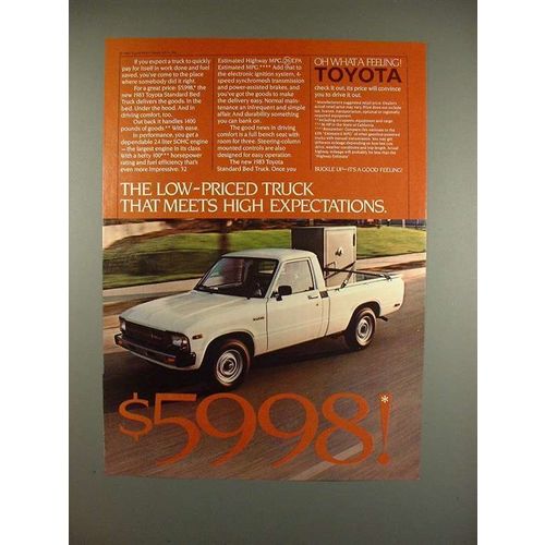 1983 Toyota Standard Bed Truck Ad - High Expectations