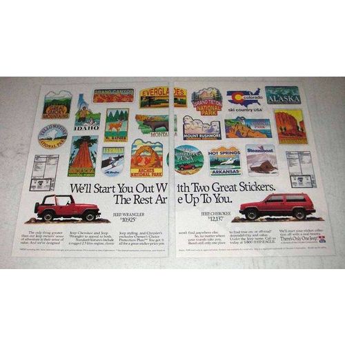 1992 Jeep Cherokee and Wrangler Ad - Great Stickers