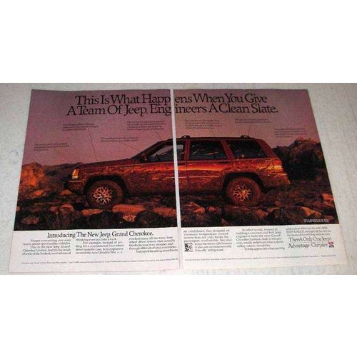 1992 Jeep Grand Cherokee Ad - A Clean Slate