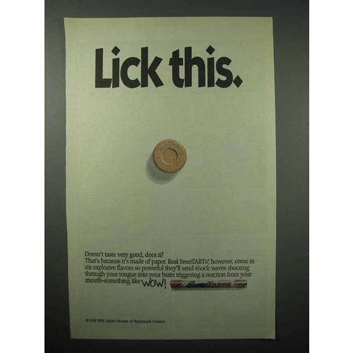1992 SweeTARTs Candy Ad - Lick This