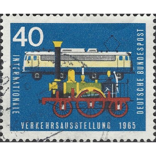 GERMANY, RAIL, Transport Exhibition, blue 1965, 40pf