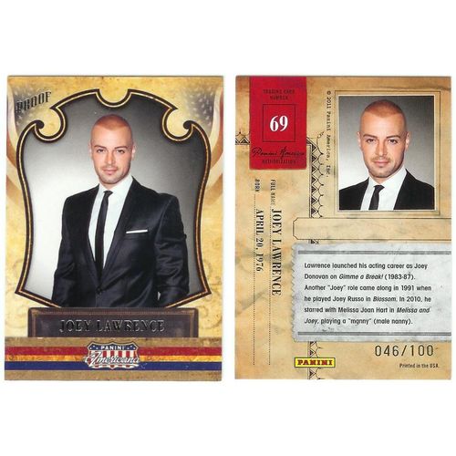 JOEY LAWRENCE Panini Americana Silver Proof #46/100