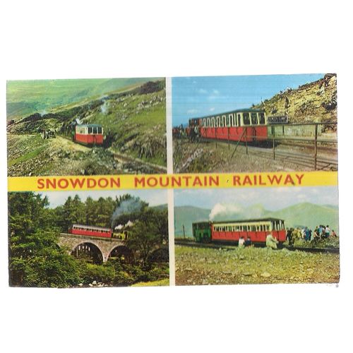 SNOWDON MOUNTAIN RAILWAY unused vintage postcard by Harvey Barton 1960's? =