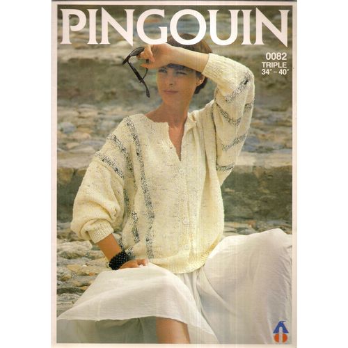 CARDIGAN OR SWEATER knitting Pattern Pingouin no 0082 Triple 34 to 40 inch