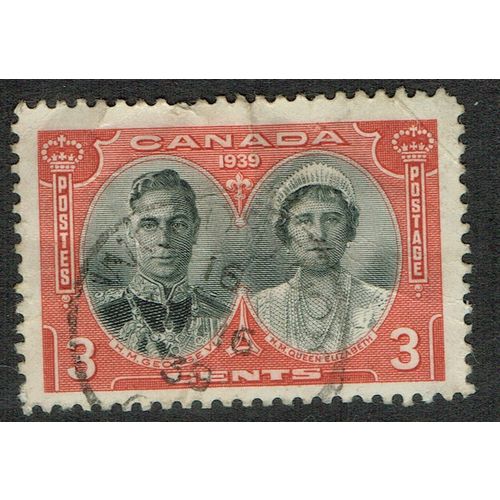 Canada 1939 Royal Visit 3c Black and Carmine SG374 FU