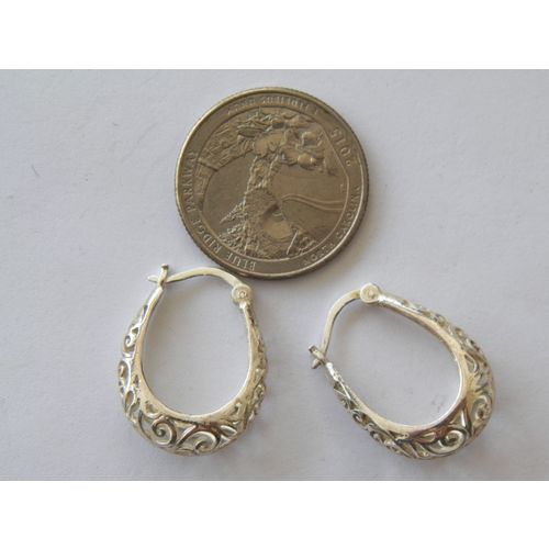 18 X 23MM STERLING SILVER HOOP EARRINGS