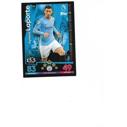 Match Attax 2018/19 222 Aymeric Laporte Manchester City