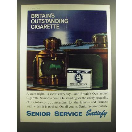 1964 Senior Service Cigarettes Ad - Britain's outstanding cigarette