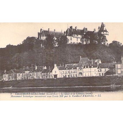 Chaumont sur Loire Chateau et Quai France Postcard unused VGC