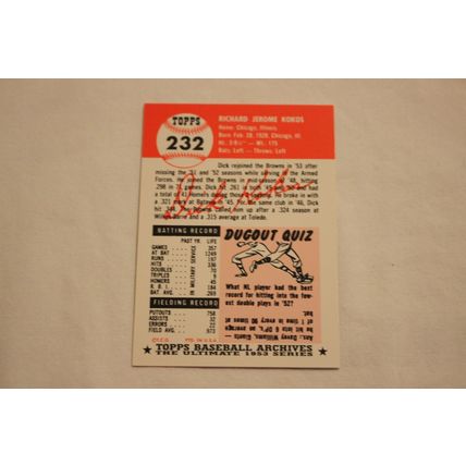Richard Dick Kokos 1991 Topps 1953 Archives NO. 232