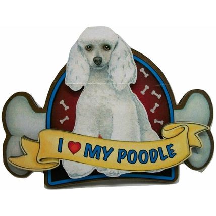 I love My Poodle Artwood Fridge Magnet