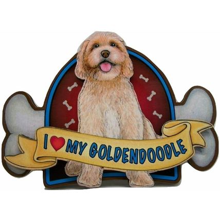 I love My Goldendoodle Artwood Fridge Magnet