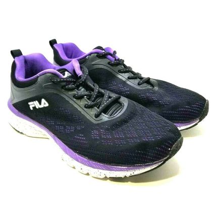 Women's Fila Memory Outreach Athletic Running Shoes Black Purple Size 9 (G25)