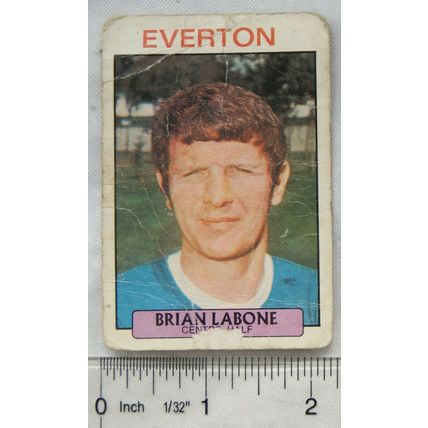 A&BC Footballer Gum card No. 166 Brian Labone, Everton