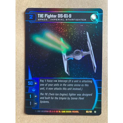 Star Wars TCG: A New Hope # 165 TIE Fighter DS-61-9 (A) 2002 WotC Foil Common