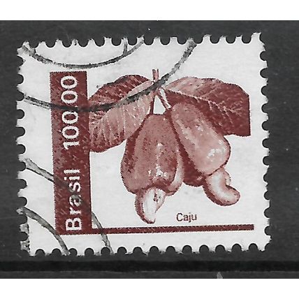 BRAZIL 1980 AGRICULTURAL PRODUCTS 100CR BROWN CASHEWS SG 1828 FINE USED#
