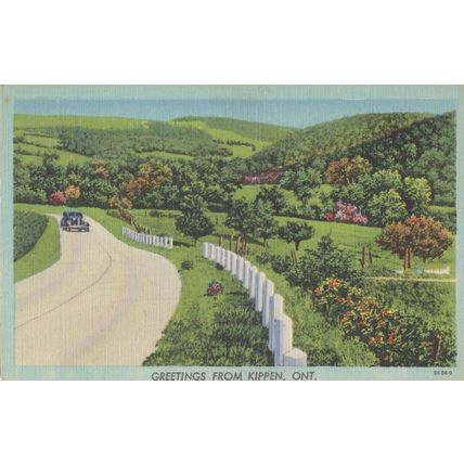 Classic Car Kippen Ontario Canada Old Greetings Postcard