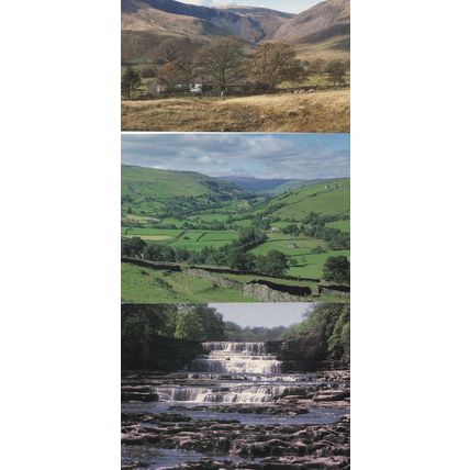 Yorkshire Dales Aysgarth Swaledale Howgill Falls National Park 3x Postcard s