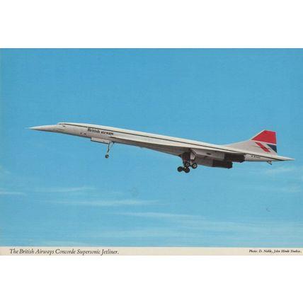 British Airways Concorde Supersonic Jetliner Plane Postcard
