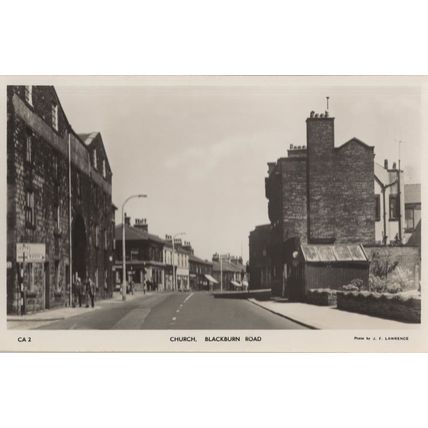 Blackburn Road Lancashire Church Traffic Sign Real Photo Postcard