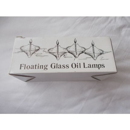 FLOATING GLASS OIL LAMPS x 4 (23/01)