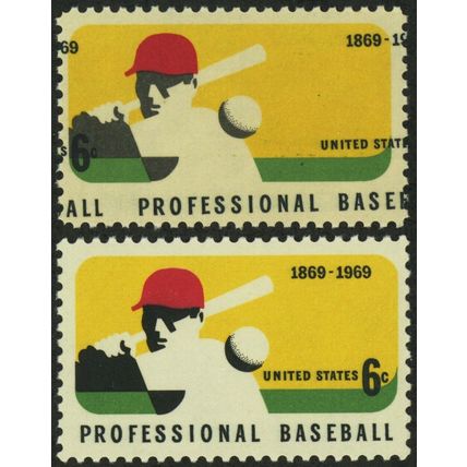 1381, Mint NH 6¢ Outrageous Color Shift Error - Baseball Stamp - Stuart Katz