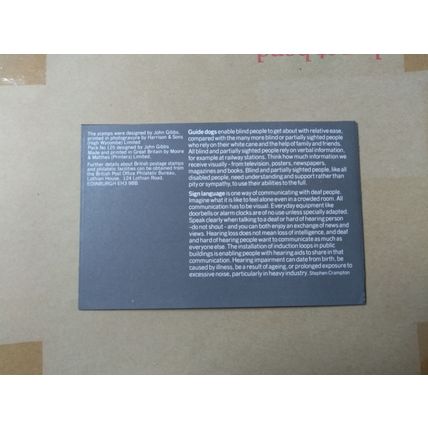 British International Disabled People Presentation Pack Number 125 1981