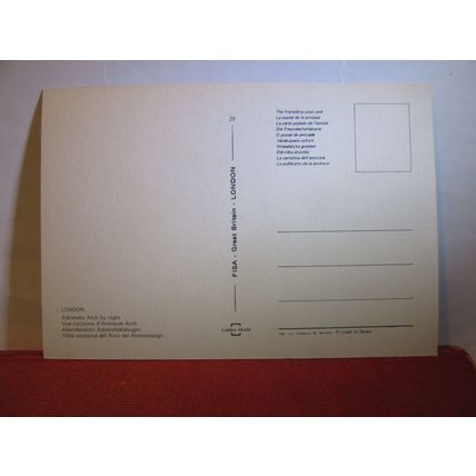 BY NIGHT, ADMIRALTY ARCH, LONDON. unused postcard Friendship card . =
