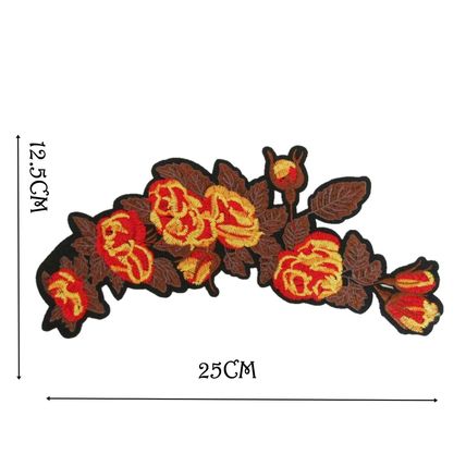Flower Sew On Patch Flower Badge Decoration Motif Badges 25 x 12.5cm Plant P497