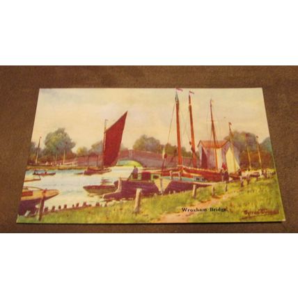 ETWDennis postcard -Wroxham Bridge, Norfolk Broads -Artist