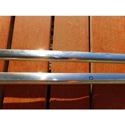 1947 Plymouth Deluxe Hood Trim OEM 2 pc 47 1/2"