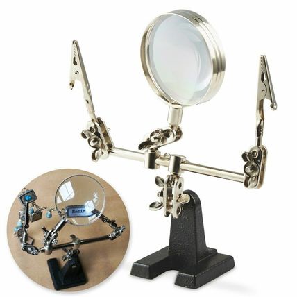HELPING HAND MAGNIFYING GLASS & STAND Clip Grip Clamp Vice Solder Model Holder