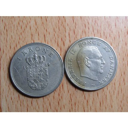 Denmark 1969 1 Krone Coin